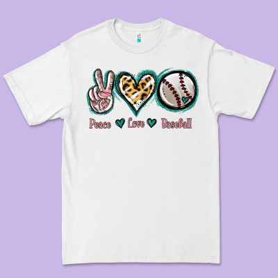 Peace Love Baseball Premium Tee Designed By Jasminsmagicworld