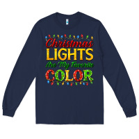 Navy christmas lights are my favorite color Long Sleeve Tee - FaDigitalArtStudio