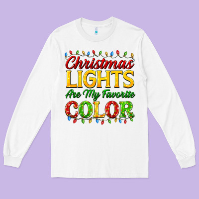 Christmas Lights Are My Favorite Color Long Sleeve Tee Designed By Fadigitalartstudio
