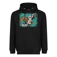 Black cowhide turquoise leather background Heavyweight Hoodie - AdoDesignShop