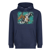Navy cowhide turquoise leather background Heavyweight Hoodie - AdoDesignShop