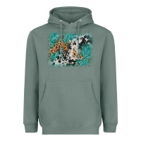 Sage cowhide turquoise leather background Heavyweight Hoodie - AdoDesignShop