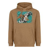 Toasted Coconut cowhide turquoise leather background Heavyweight Hoodie - AdoDesignShop