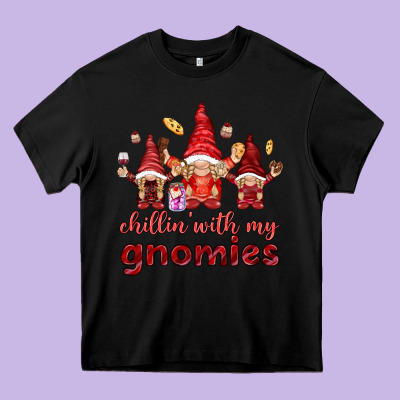 Chilling With My Gnomies Valentine's Day Heavy Core Tee Designed By Howdyjamesfarm