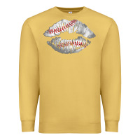 Antique Gold baseball lips Premium Sweatshirt - AdoDesignShop
