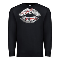 Black baseball lips Premium Sweatshirt - AdoDesignShop
