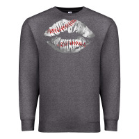 Charcoal Heather baseball lips Premium Sweatshirt - AdoDesignShop