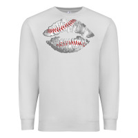 Dove Grey baseball lips Premium Sweatshirt - AdoDesignShop