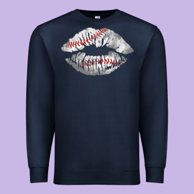Baseball Lips Premium Sweatshirt Designed By Adodesignshop