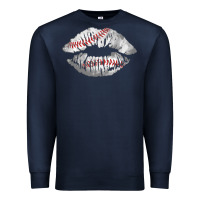 Navy baseball lips Premium Sweatshirt - AdoDesignShop