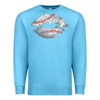 Ocean Blue baseball lips Premium Sweatshirt - AdoDesignShop