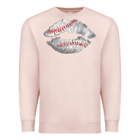 Pale Pink baseball lips Premium Sweatshirt - AdoDesignShop