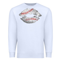 White baseball lips Premium Sweatshirt - AdoDesignShop