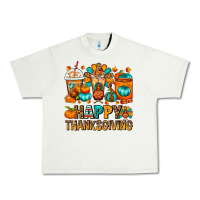 Pistachio Happy Thanksgiving Coffee Cups Urban Heavy Tee - FaDigitalArtStudio