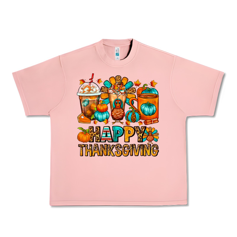 Happy Thanksgiving Coffee Cups Urban Heavy Tee by FaDigitalArtStudio | Teevron