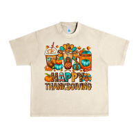 Sandshell Happy Thanksgiving Coffee Cups Urban Heavy Tee - FaDigitalArtStudio