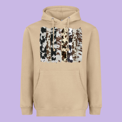 Cowhide Brushstroke Heavyweight Hoodie Designed By Adodesignshop