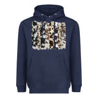 Navy cowhide brushstroke Heavyweight Hoodie - AdoDesignShop