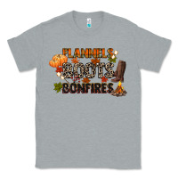 Heather Grey flannels boots and bonfires Classic Tee - CowGirlArtShop