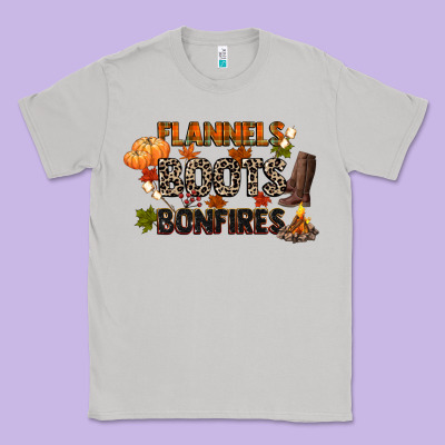 Flannels Boots And Bonfires Classic Tee Designed By Cowgirlartshop
