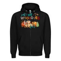 Black just a girl who loves fall Zipper Hoodie - AdoDesignShop