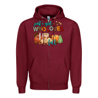 Burgundy just a girl who loves fall Zipper Hoodie - AdoDesignShop