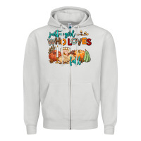 Dove Grey just a girl who loves fall Zipper Hoodie - AdoDesignShop