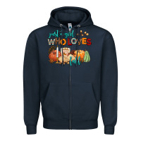 Navy just a girl who loves fall Zipper Hoodie - AdoDesignShop