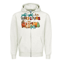 Oatmeal Heather just a girl who loves fall Zipper Hoodie - AdoDesignShop