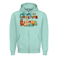 Seafoam just a girl who loves fall Zipper Hoodie - AdoDesignShop