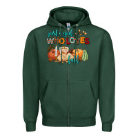 Sports Green just a girl who loves fall Zipper Hoodie - AdoDesignShop