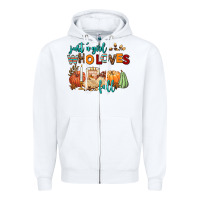 White just a girl who loves fall Zipper Hoodie - AdoDesignShop