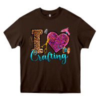 Chocolate Brown i love crafting Heavy Core Tee - RanaPortraitStore