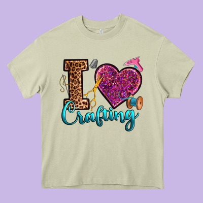 I Love Crafting Heavy Core Tee Designed By Ranaportraitstore