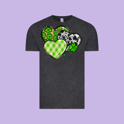 St. Patrick's Day Cowhide Hearts Vintage Tee Designed By Oliviacreatesart