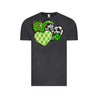 Vintage Black St. Patrick's Day cowhide hearts Vintage Tee - OliviaCreatesArt