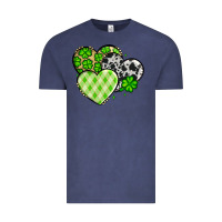 Vintage Denim St. Patrick's Day cowhide hearts Vintage Tee - OliviaCreatesArt
