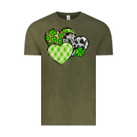 Vintage Olive St. Patrick's Day cowhide hearts Vintage Tee - OliviaCreatesArt