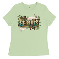 Matcha He lives Easter Day Ladies Tee - HowdyJamesFarm