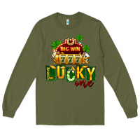 Army Green St Patricks Lucky One Long Sleeve Tee - FaDigitalArtStudio