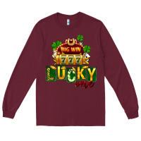 Burgundy St Patricks Lucky One Long Sleeve Tee - FaDigitalArtStudio