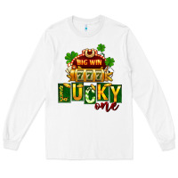 White St Patricks Lucky One Long Sleeve Tee - FaDigitalArtStudio