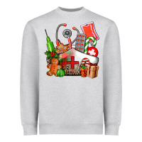Heather Grey nurse  and christmas Heavyweight Sweatshirt - AdoDesignShop