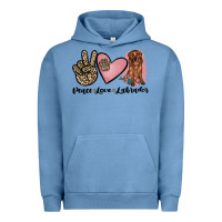 Pigment Pebble Blue peace love labrador Urban Hoodie - JahusDesignShop