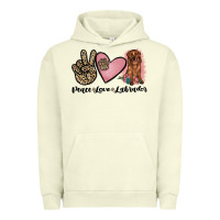 Pigment Pistachio peace love labrador Urban Hoodie - JahusDesignShop
