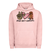 Pigment Salmon peace love labrador Urban Hoodie - JahusDesignShop