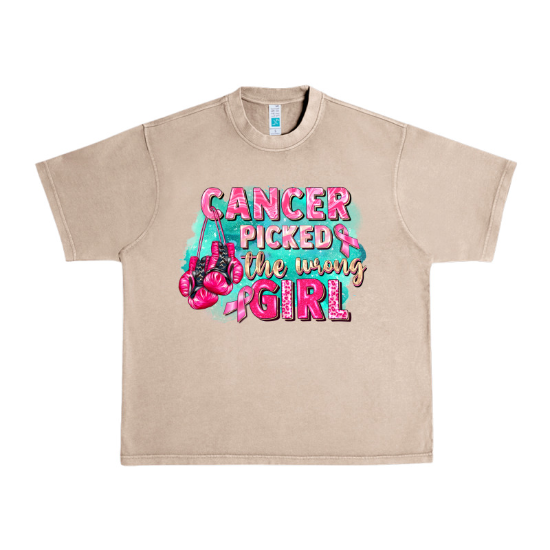 Cancer Picked The Wrong Girl Breast Cancer Urban Heavy Tee by FaDigitalArtStudio | Teevron