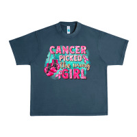 Midnight Navy Cancer picked the wrong girl Breast Cancer Urban Heavy Tee - FaDigitalArtStudio