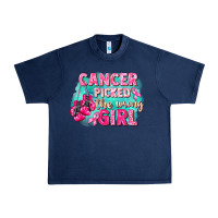 Navy Cancer picked the wrong girl Breast Cancer Urban Heavy Tee - FaDigitalArtStudio