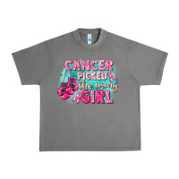 Tornado Cancer picked the wrong girl Breast Cancer Urban Heavy Tee - FaDigitalArtStudio